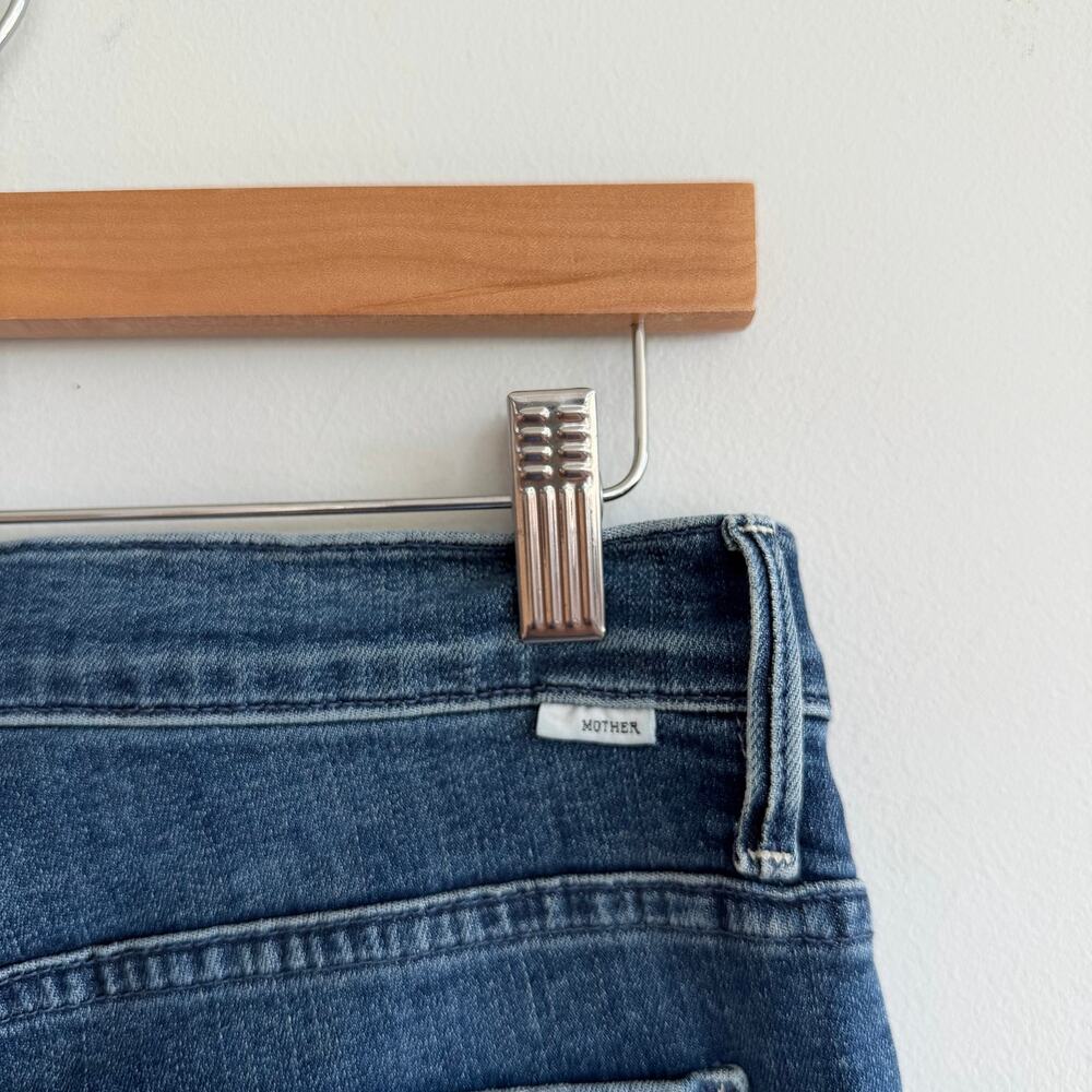 Mother The Weekender Fray Denim High Rise Flared Jeans Blue 30 - Picture 11 of 16